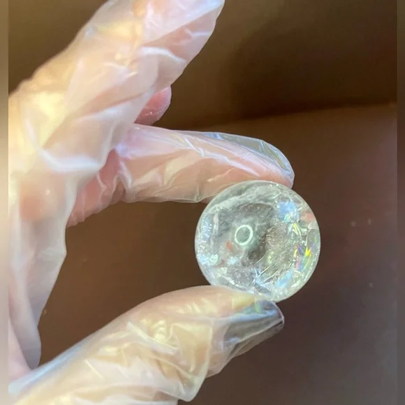 Quartz Sphere With Rainbows. 0.106lb 1.71oz 48g - Picture 7 of 8